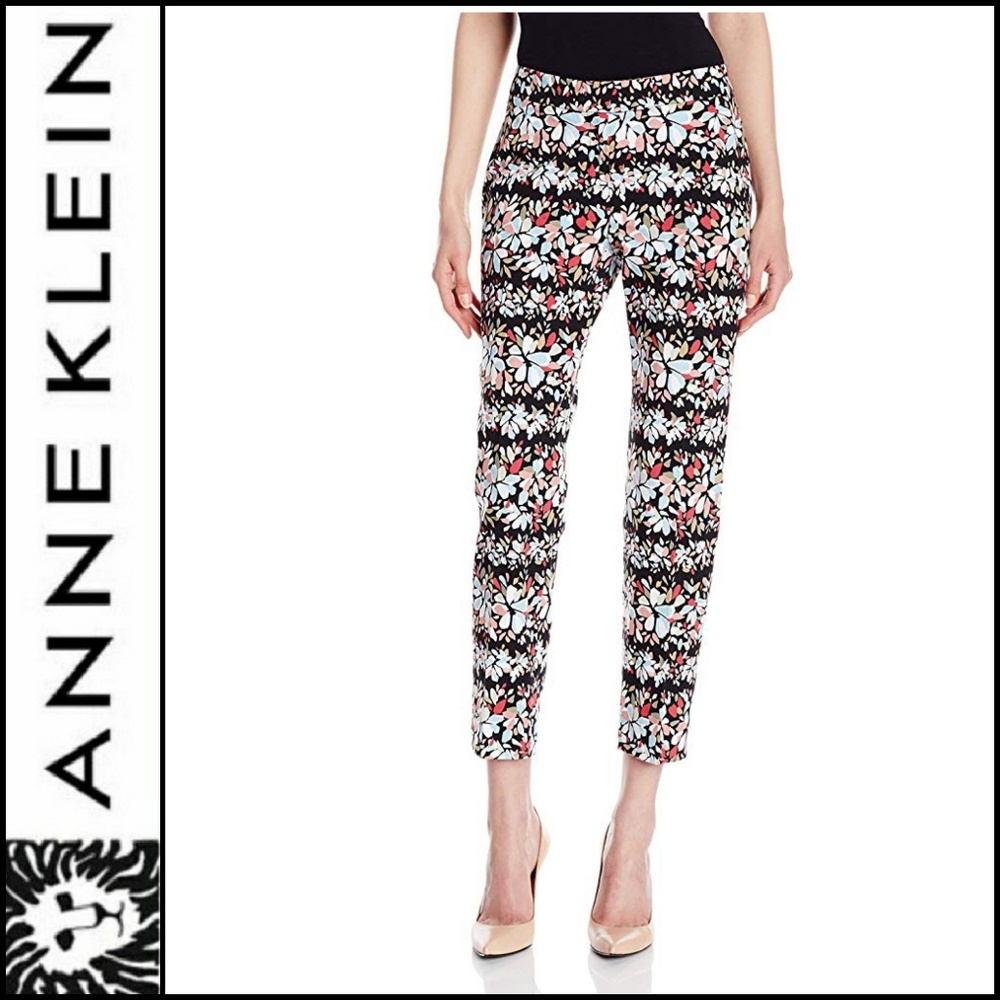 New ANNE KLEIN Print Slim Ankle Pant